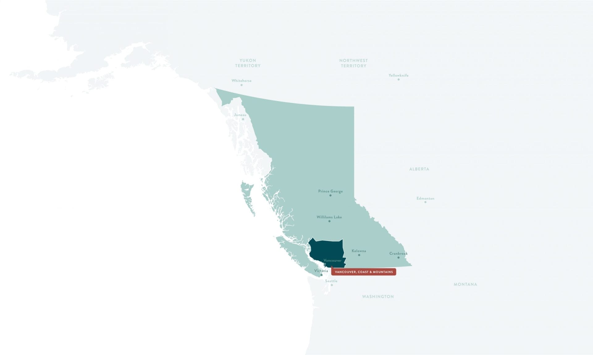 Vancouver, Coast & Mountains Regional Map